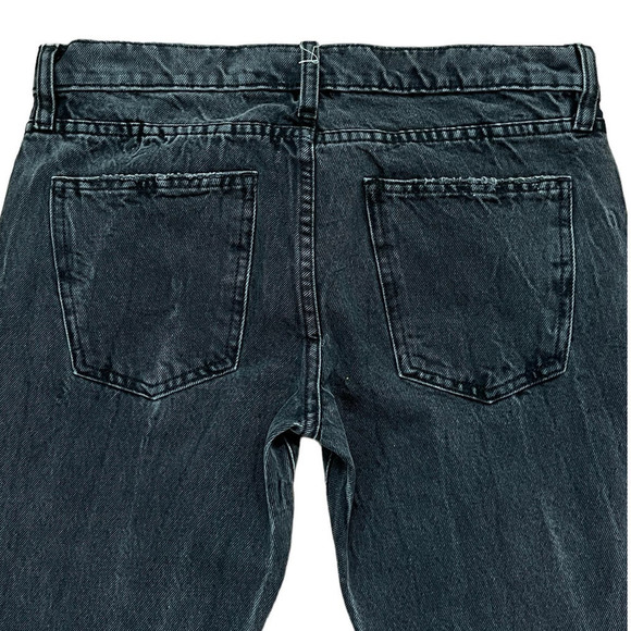 Current/Elliott NEW Cotton Distressed Straight Leg Cropped Jeans Black 30 - Picture 7 of 14